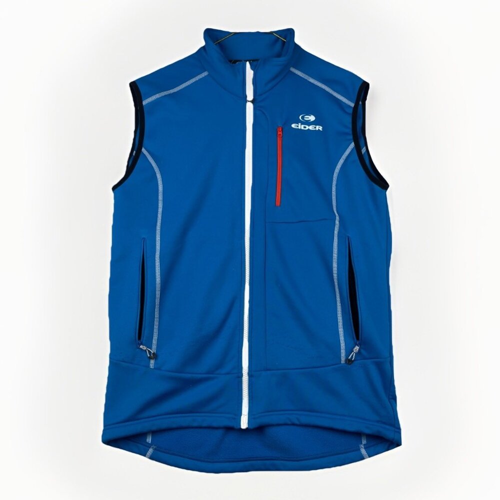 EIDER France Soft Shell Vest Light weigh Windbreaker Men's M Blue Hiking Read*